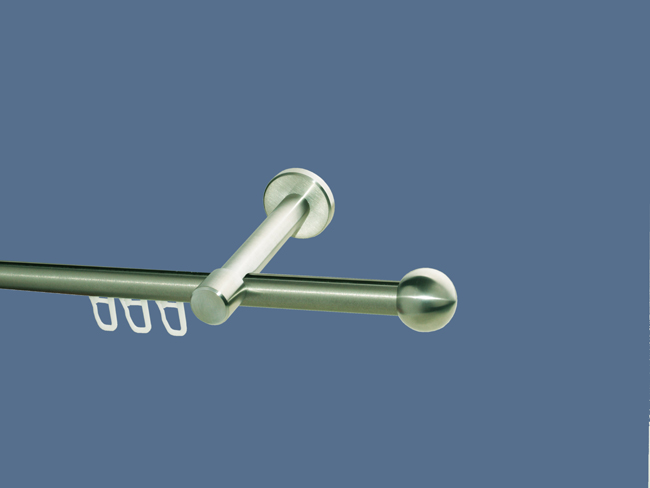 1337_0 Gardinenstange Edelstahl Innenlauf 16mm Kugel einl.