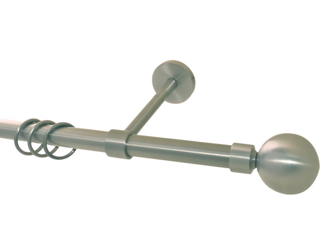 Gardinenstange Messing massiv Ausführung Nickel matt 20mm Gardinenstange Messing massiv Ausführung Nickel matt 20mm