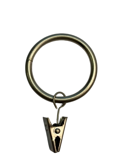Gardinenringe Rundring mit Klammer Edelstahl optik für 16mm Stangen Gardinenringe Rundring mit Klammer Edelstahl optik für 16mm Stangen