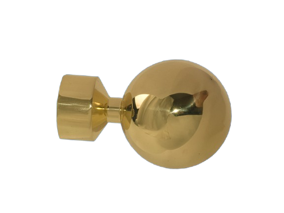 Endstück Modell Kugel Messing glanz massiv für 30mm Gardinenstangen