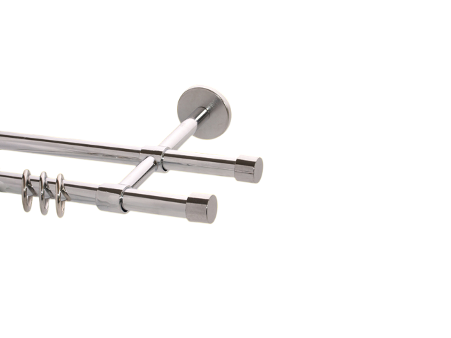Gardinenstange Chrom glanz Design 16mm Modell Kappe Gardinenstange Chrom glanz Design 16mm Modell Kappe