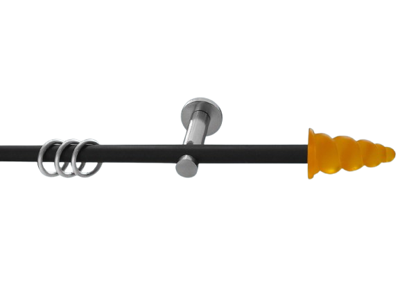 Gardinenstange Nickel schwarz/Edelstahloptik 16 mm Modell Orange Gardinenstange Nickel schwarz/Edelstahloptik 16 mm Modell Orange