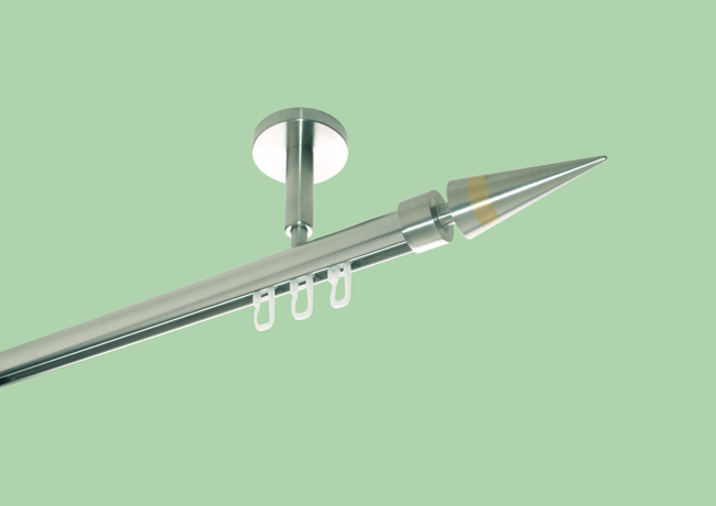 Gardinenstange Decke Edelstahl Innenlauf 20mm Kegel gold 1lfg