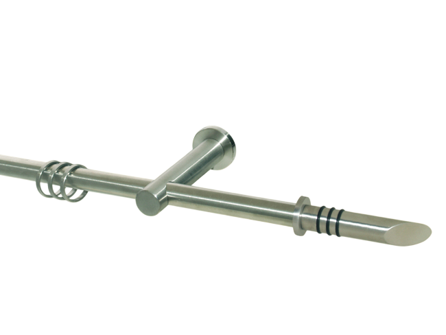 Gardinenstange Edelstahl Rundrohr 16mm Marbella Träger geschl. Gardinenstange Edelstahl Rundrohr 16mm Marbella Träger geschl.