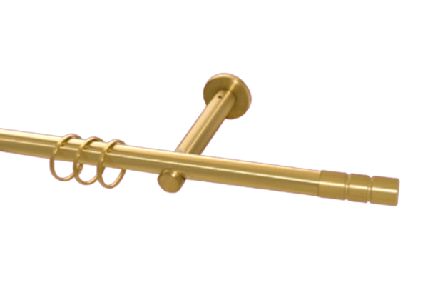 Gardinenstange Kappe 1-lfg Messing matt massiv 16 mm Ø Gardinenstange Kappe 1-lfg Messing matt massiv 16 mm Ø