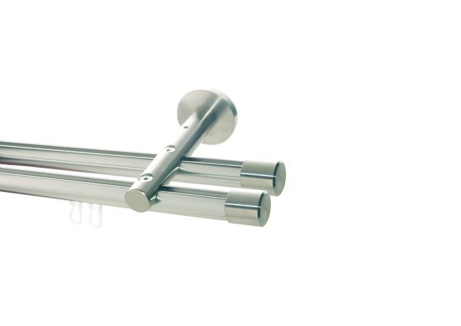 Gardinenstange Innenlaufsystem Edelstahl 20 mm Kappe doppl.