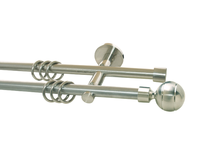 Gardinenstange doppell. Nickel geb. 16 mm Classico