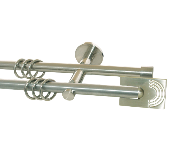Gardinenstange doppell. Nickel geb. 16 mm Antares Gardinenstange doppell. Nickel geb. 16 mm Antares