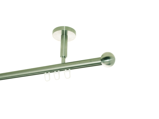 Gardinenstange Deckenträger V2A/Innenlauf 16mm Kugel 1lfg.