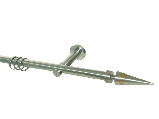 Gardinenstange Edelstahl Rundrohr 16mm Kegel