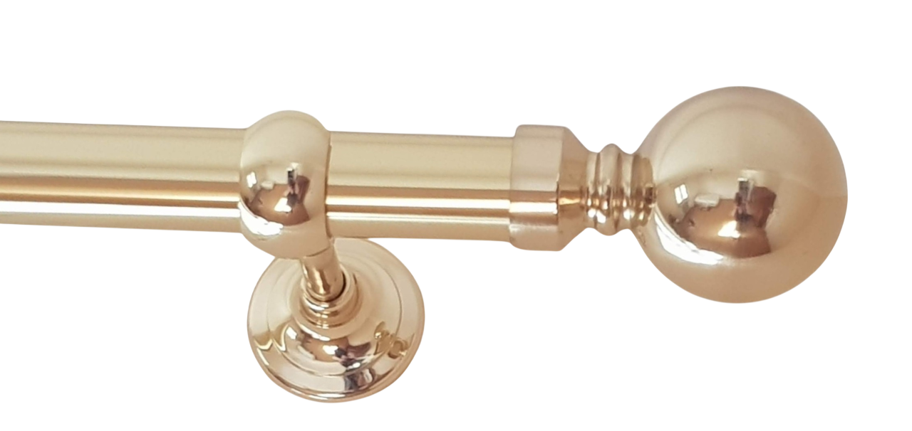 Gardinenstange Messing massiv glanz 30mm Modell Kugel offene Träger