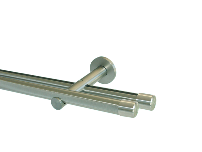 Gardinenstange Rundrohr/Innenlauf Edelstahldesign 20 mm Kappe Gardinenstange Rundrohr/Innenlauf Edelstahldesign 20 mm Kappe