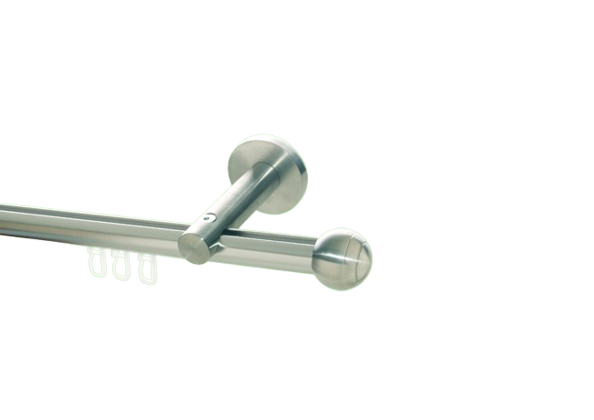 Gardinenstange Edelstahl Innenlauf 20mm kleine Kugel gerillt Gardinenstange Edelstahl Innenlauf 20mm kleine Kugel gerillt
