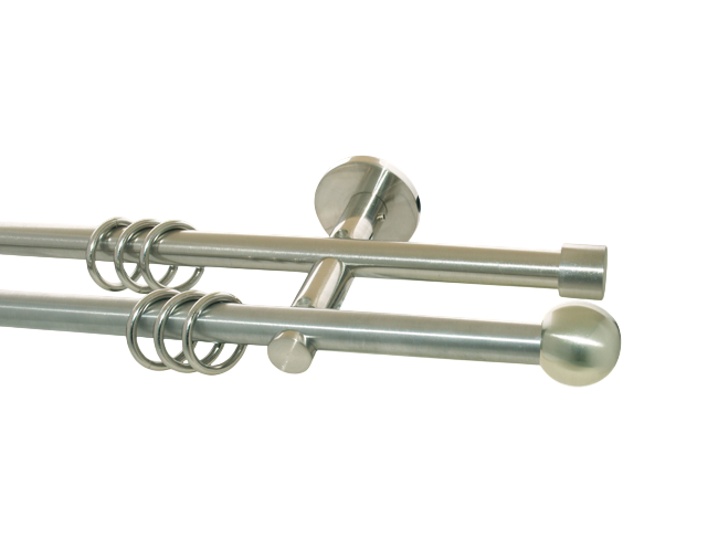 Gardinenstange doppell. Nickel geb. 16 mm Orionis