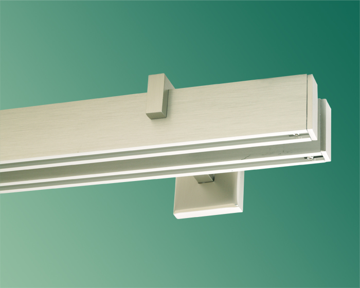2280_0 Gardinenstange eckig Maricel Aluminium Edelstahldesign Innenlauf