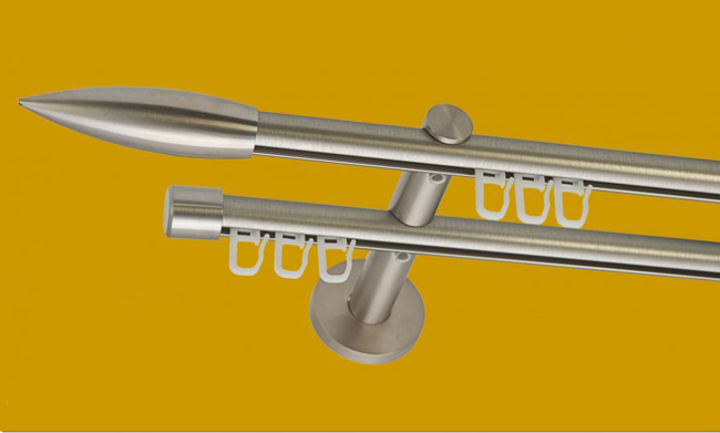 Gardinenstange Innenlaufsystem 16mm Edelstahl Design Flamme