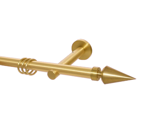 Gardinenstange Messing massiv matt 20mm Modell Kegel offen Gardinenstange Messing massiv matt 20mm Modell Kegel offen