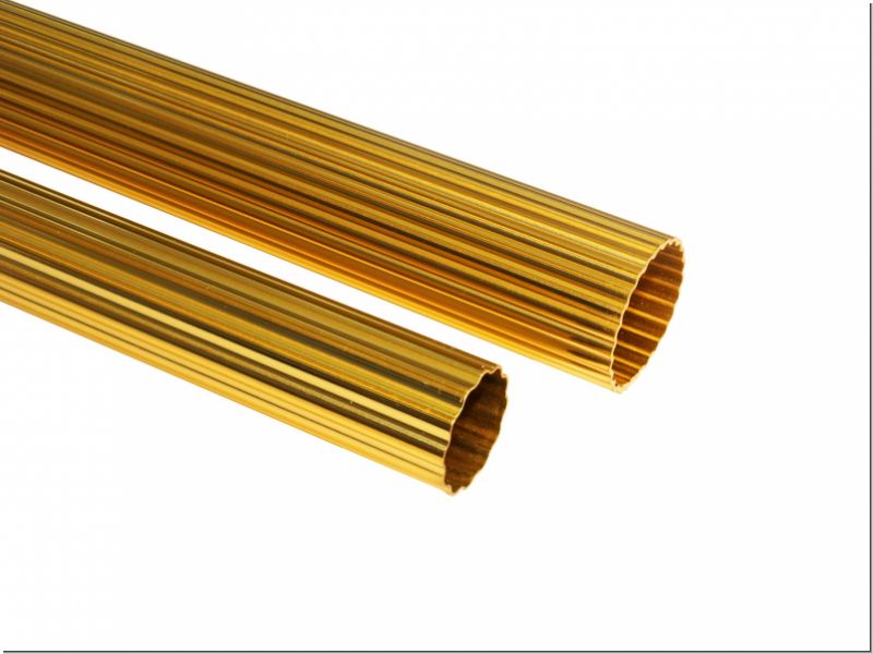 1394_0 Gardinenstangen Rohr Messing kanneliert 20 mm ø