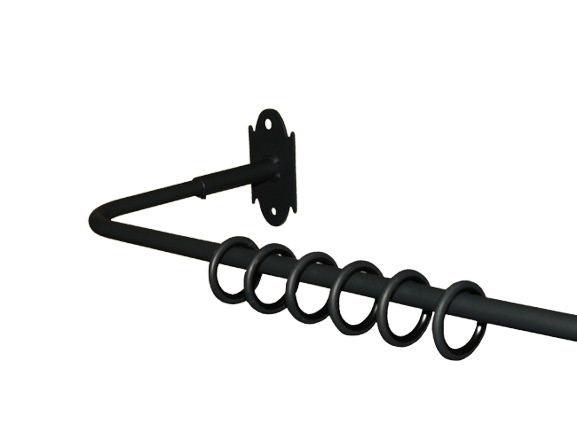 Gardinenstange Eisen 12mm mit 2 Bögen zur Wand Gardinenstange Eisen 12mm mit 2 Bögen zur Wand