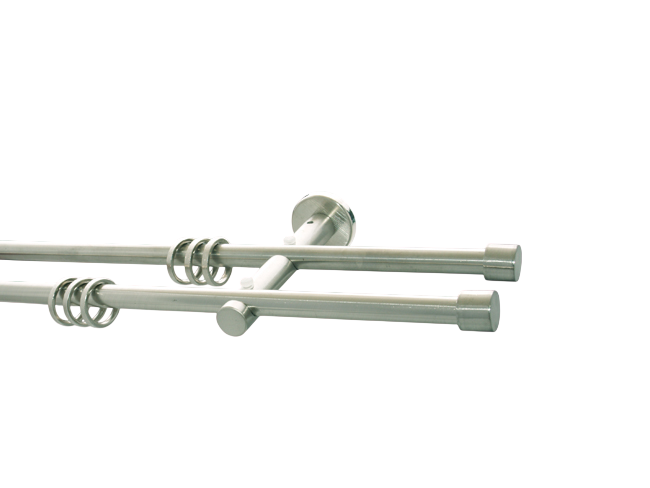 Gardinenstange Nickel geb 12mm Kappe doppell. Gardinenstange Nickel geb 12mm Kappe doppell.