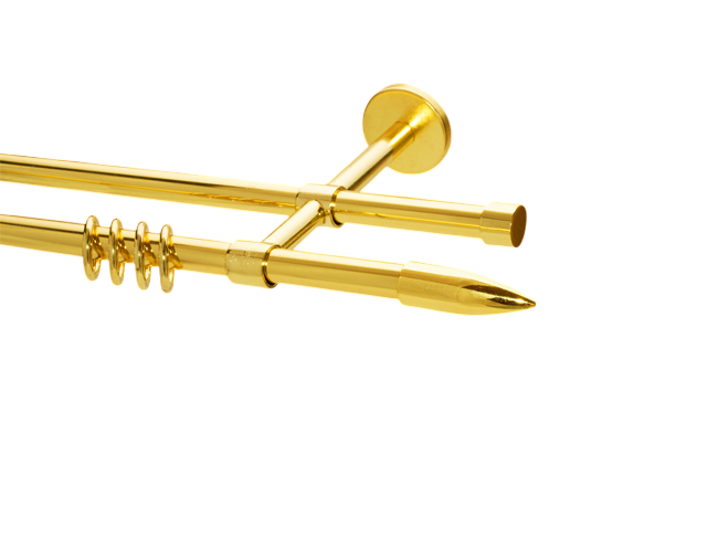 Gardinenstange Messing glanz Design 16mm Modell Patrone