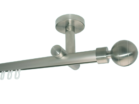 Gardinenstange Decke Edelstahl Innenlauf 20mm Rillenkugel