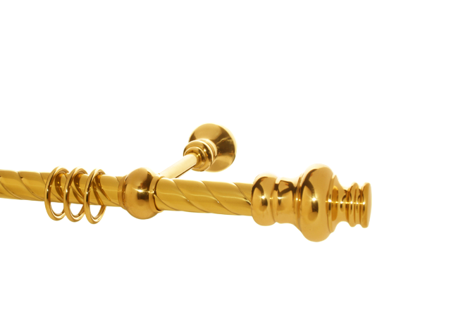Gardinenstange Messing 28 mm Modell-Joseph I Rohr gedreht