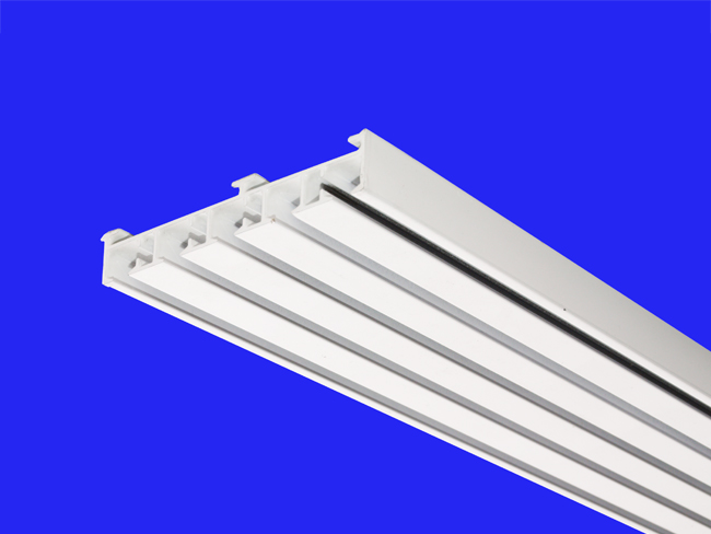 237_1 Aluminium Flächenvorhangschiene 5 läufig weiß