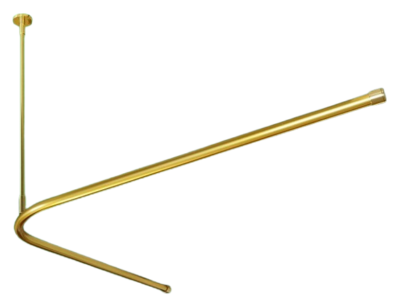 Duschvorhangstange Messing glanz über Eck barrierefrei Duschvorhangstange Messing glanz über Eck barrierefrei