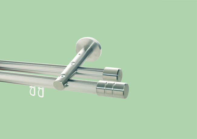 Gardinenstange Innenlaufsystem Edelstahl 20 mm Jolly doppel.