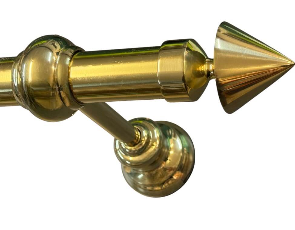 Gardinenstange Messing glanz massiv 30 mm Rohr glatt Kegel CLASSICO exclusive