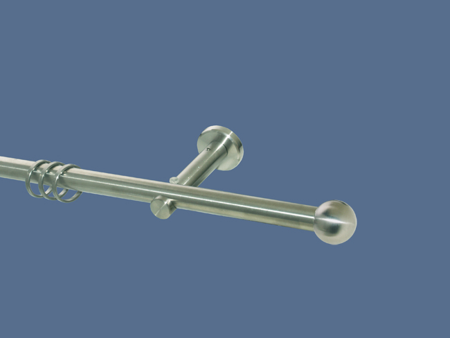Gardinenstange Edelstahl Rundrohr 16mm Kugel einl.