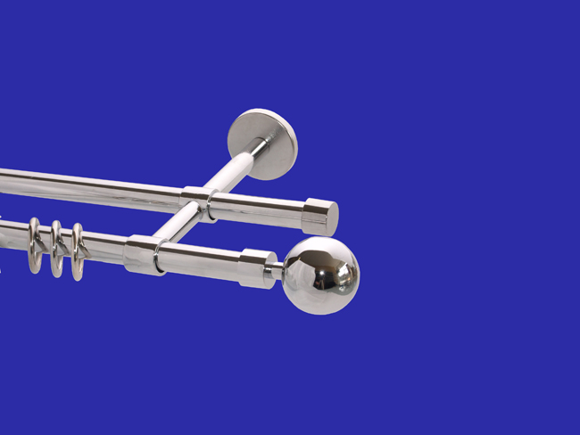 Gardinenstange Chrom glanz Design 16mm Modell Ball