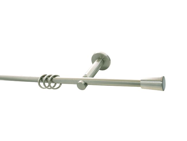 Gardinenstange Nickel gebürstet 12mm Mallorca 1 läufig Gardinenstange Nickel gebürstet 12mm Mallorca 1 läufig