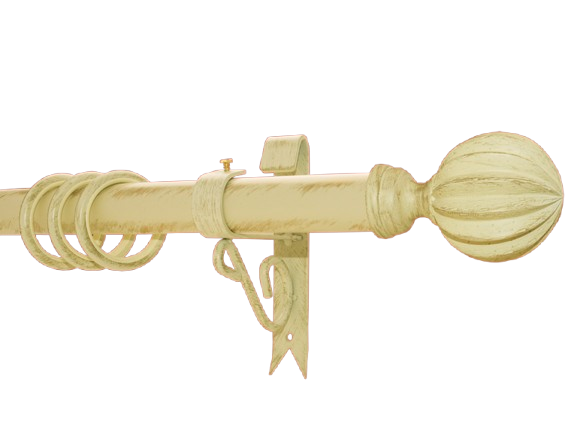 Gardinenstange Eisen weiß-gold 30mm Carlos