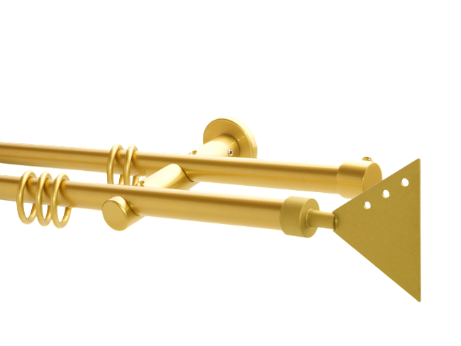 Gardinenstange doppell. Messing matt Design. 16 mm La Palma Gardinenstange doppell. Messing matt Design. 16 mm La Palma