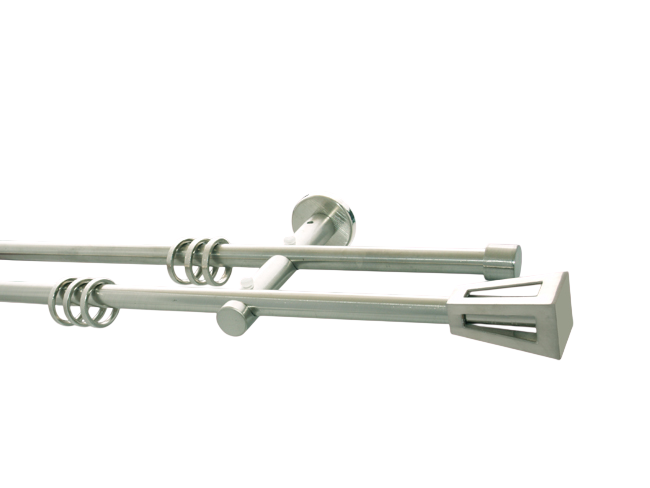 Gardinenstange Nickel geb 12mm Gran Canaria doppell. Gardinenstange Nickel geb 12mm Gran Canaria doppell.