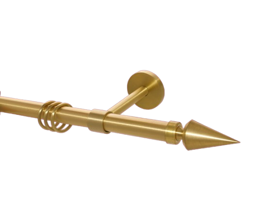 Gardinenstange Messing massiv matt 20mm Modell Rillenkegel gesch