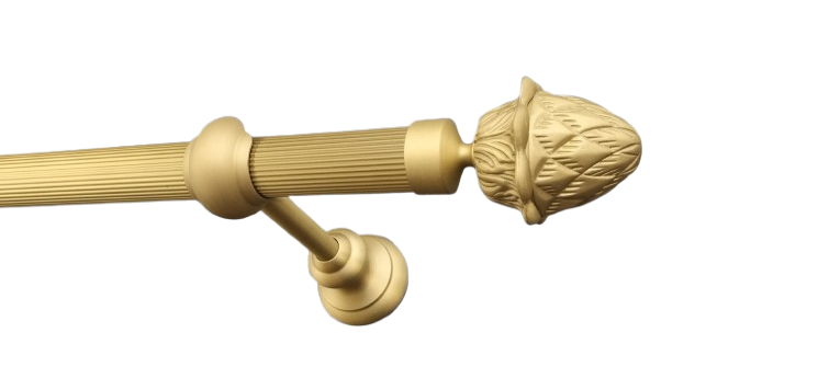 Gardinenstange Messing matt kanneliert 40 mm Pinienzapfen 