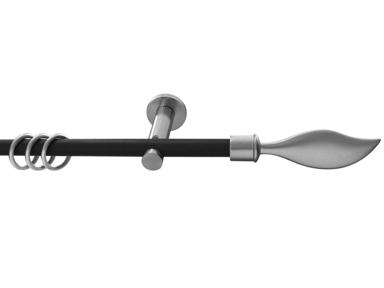 Gardinenstange Nickel schwarz/Edelstahloptik 16 mm Modell Pia Gardinenstange Nickel schwarz/Edelstahloptik 16 mm Modell Pia