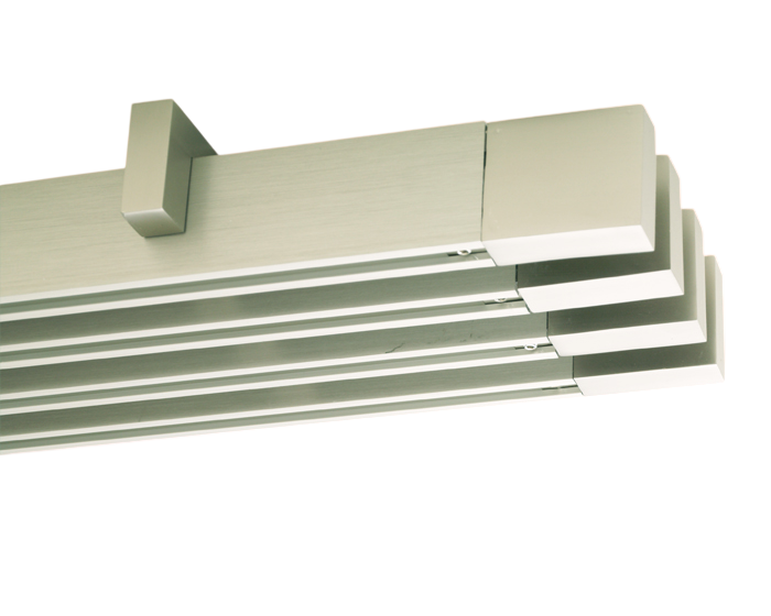 Gardinenstange eckig Tereza Aluminium Edelstahldesign Innenlaufs Gardinenstange eckig Tereza Aluminium Edelstahldesign Innenlaufs