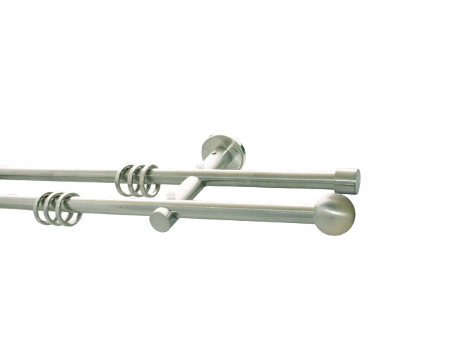 Gardinenstange Nickel geb 12mm Bologna doppell.