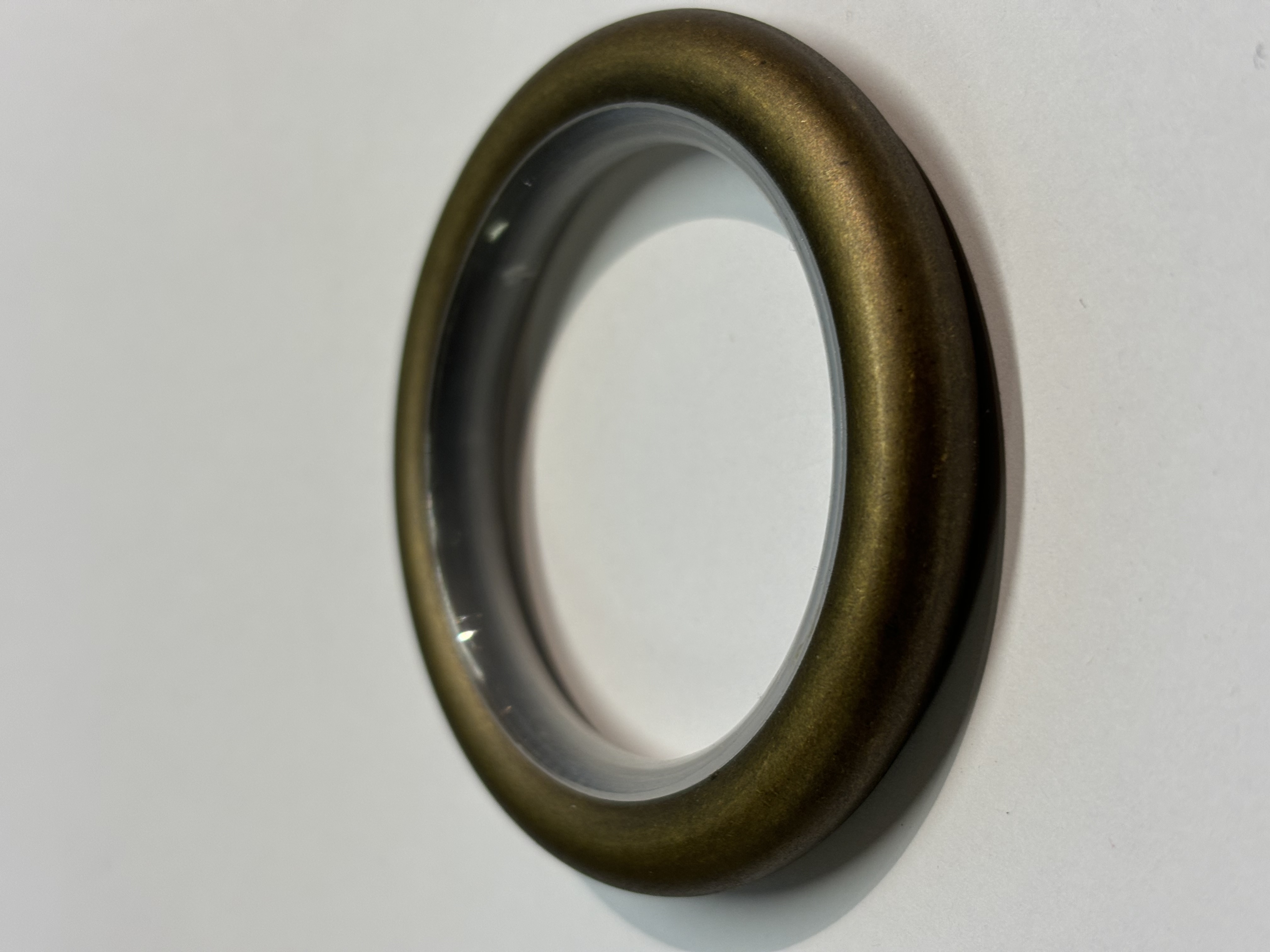 Gardinenringe Messing mit Gleiteinlage Hohlring bronziert matt 