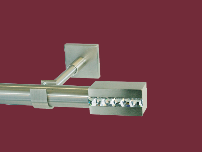 Gardinenstange Edelstahl 25 mm Swarovski Anthony
