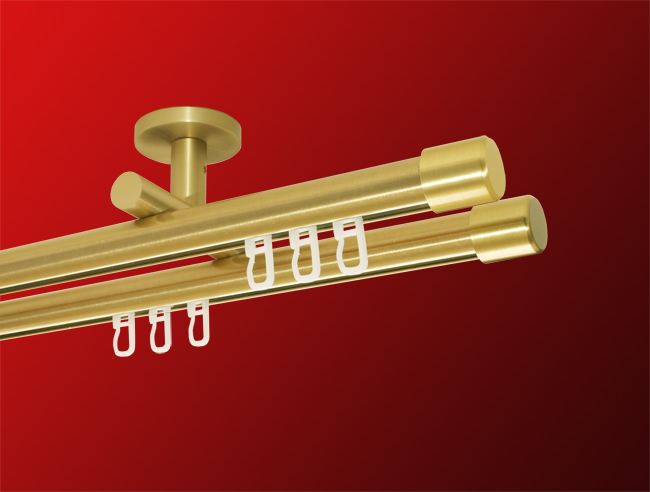 1853_0 Gardinenstange Deckenträger Innenlaufsystem dppl. 20 mm Kappe