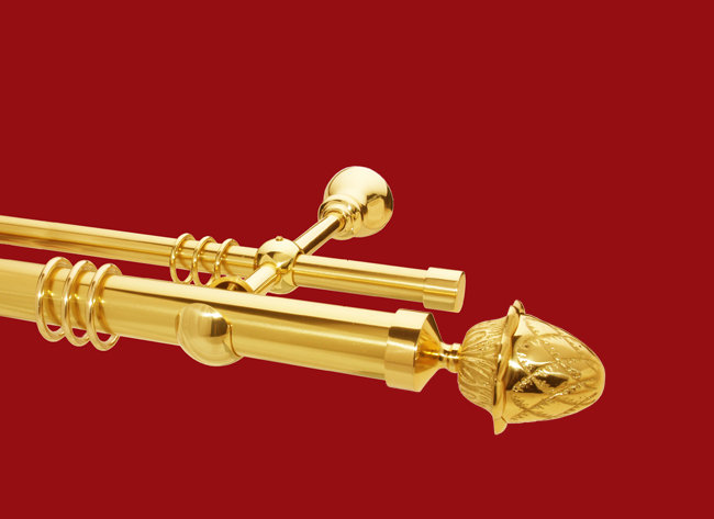 1294_0 Gardinenstange Messing 35-20 mm Modell Simeon Rohr glatt