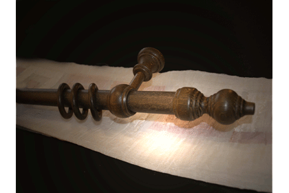 1022_0 Gardinenstange Holz 28 mm Eiche rustikal