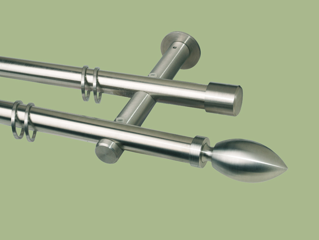 Gardinenstange Edelstahl 20 mm Träne doppelläufig