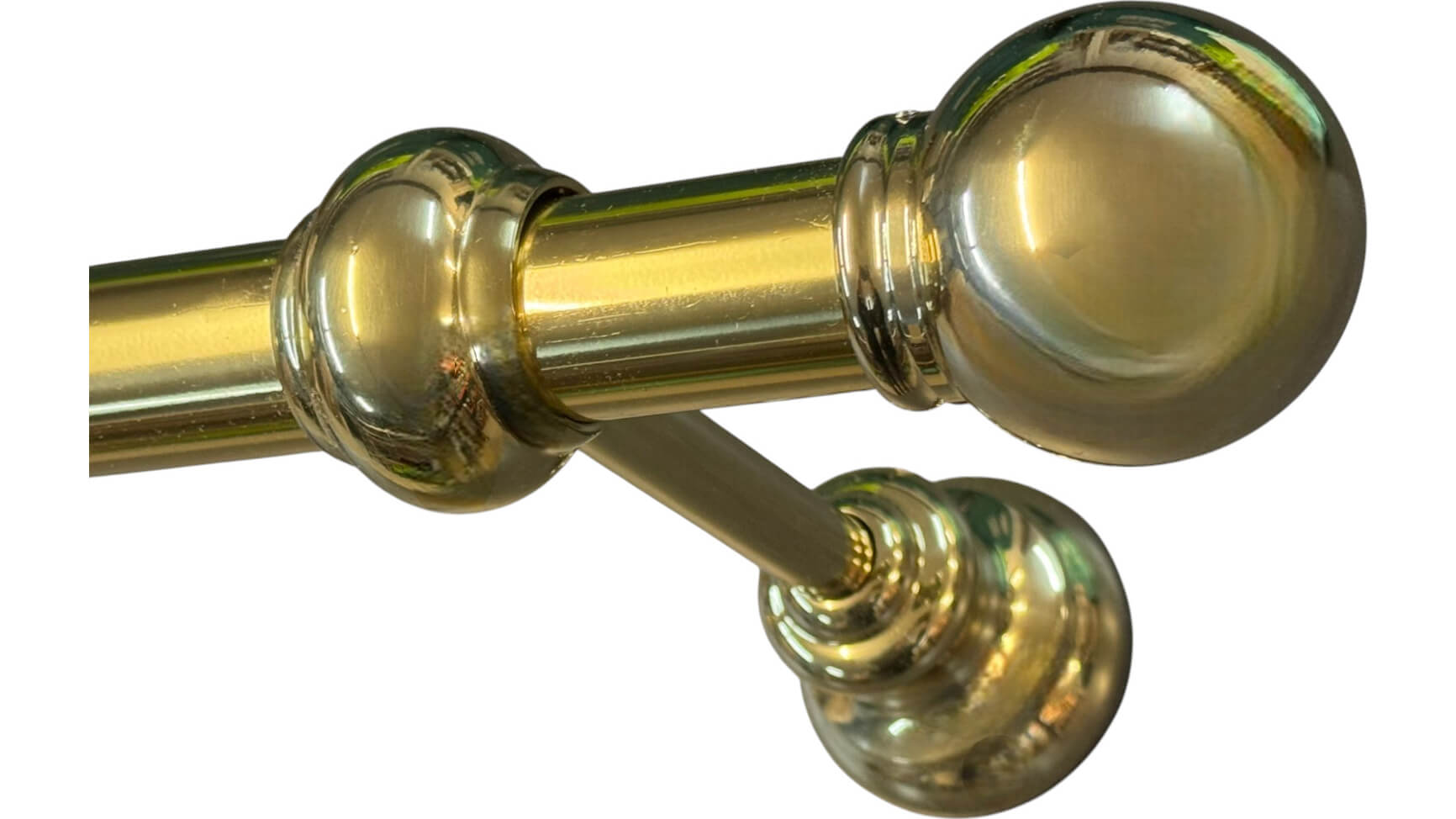 Gardinenstange Messing glanz 30mm Modell Peter I Rohr glatt Gardinenstange Messing glanz 30mm Modell Peter I Rohr glatt