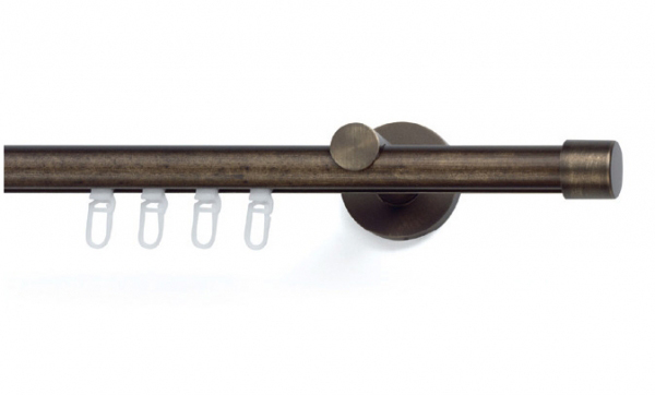 2675_0 Gardinenstange 20 mm Messing antik Innenlaufsystem Modell Kappe